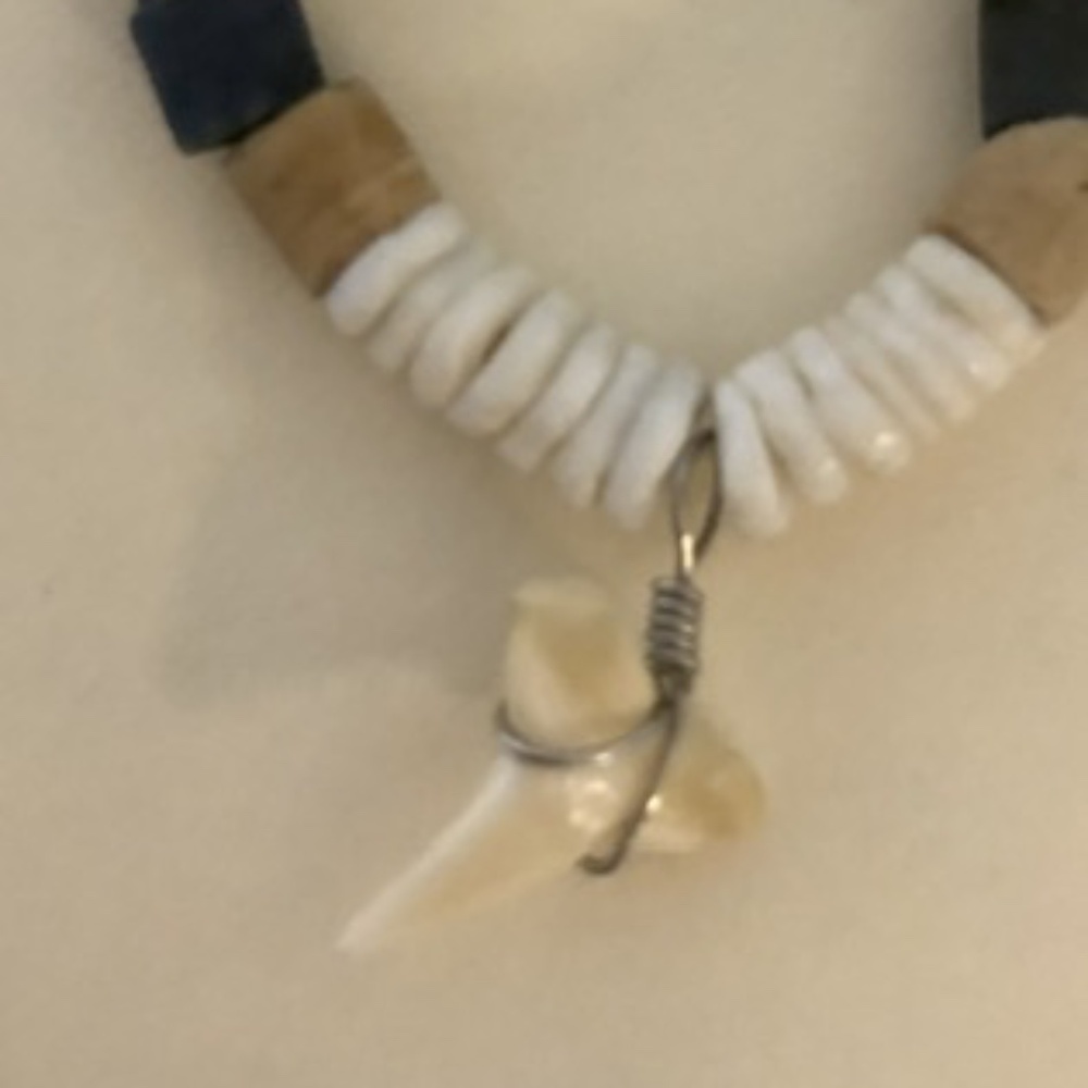Wood & Bead Shark Tooth Necklace | Ocean | Bohemian | Nature | One With World